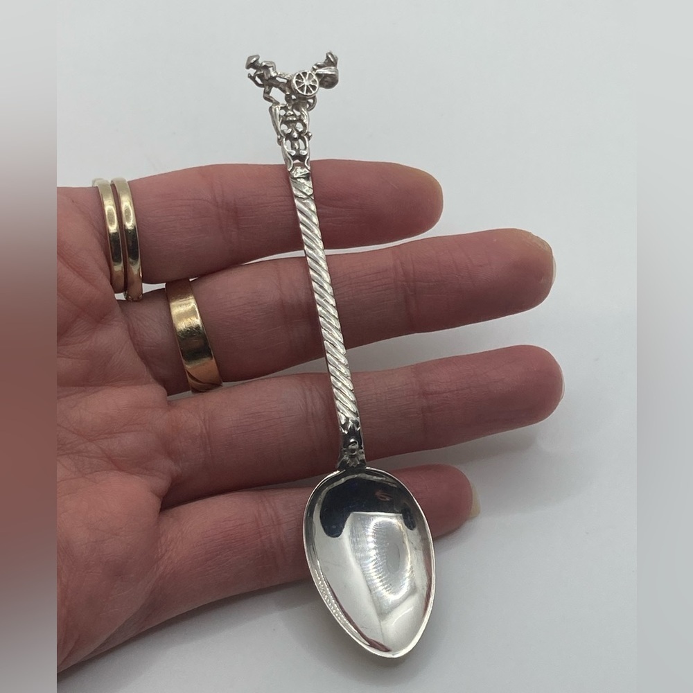 Vtg Sterling Silver Chinese Rickshaw Decorative Souvenir Spoon